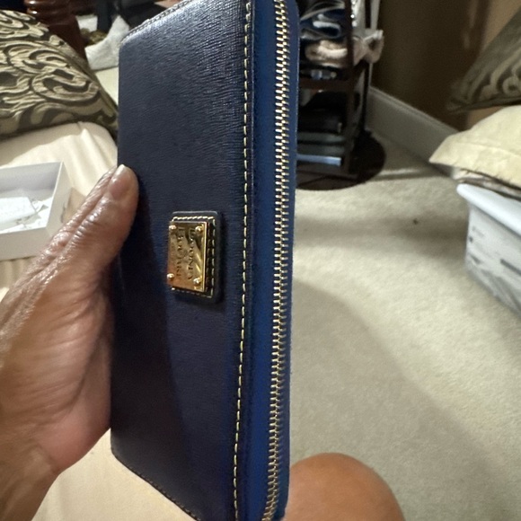 Dooney & Bourke Navy Zip Wallet - Picture 2 of 4